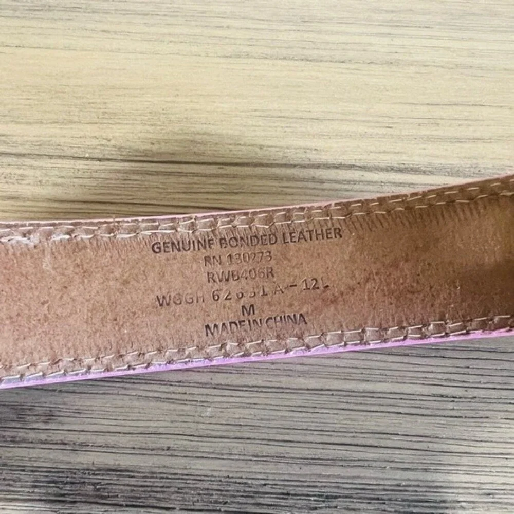 Girl’s Camo/Pink Trimmed Genuine Bonded Leather Belt in Size Medium